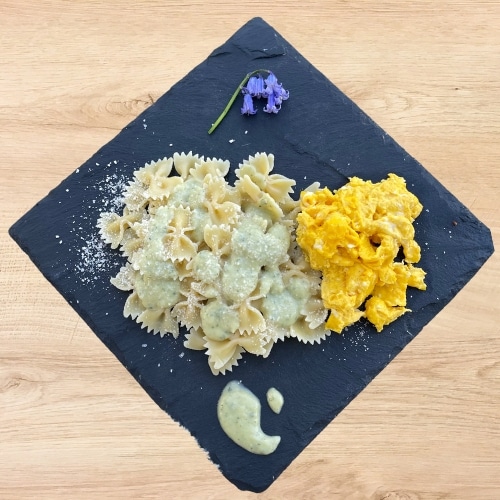 Farfalle à la crème de courgette